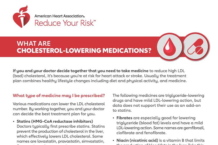 Cholesterol medications fact sheet